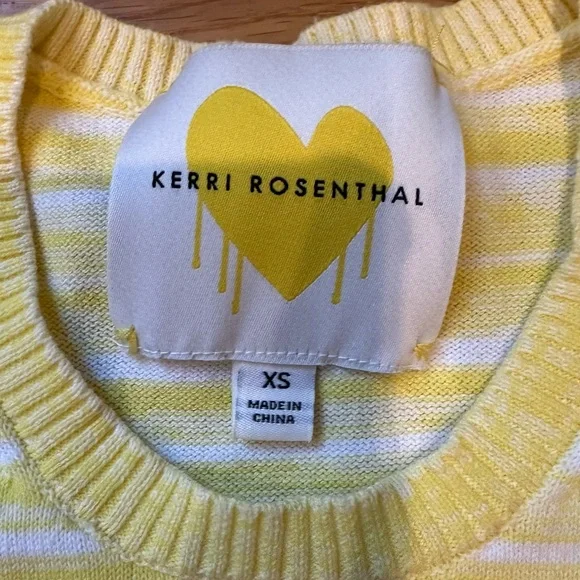 🖤 Kerri Rosenthal Women's Liz Striped Smiley Sweater 🖤 - Picture 3 of 7